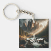 Betoverde Cascade DE HEER IS MIJN ROTS Sleutelhanger (Voorkant)