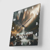 Betoverde Cascade DE HEER IS MIJN ROTS Vierkante Klok (Hoek)