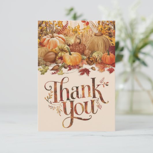 Betoverde Charmante Herfst Herfst Bedankkaart (Staand voorkant)