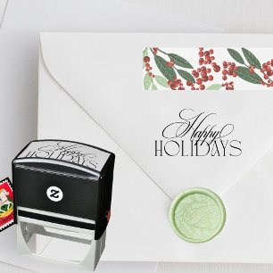 Betoverde Classic Black Elegance Happy Holiday Zelfinktende Stempel