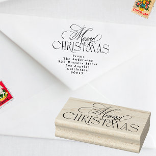 Betoverde Classic Black Elegance Vrolijk Kerstfees Rubberstempel