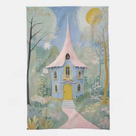 Betoverde Cottage Holiday Briefkaart Theedoek