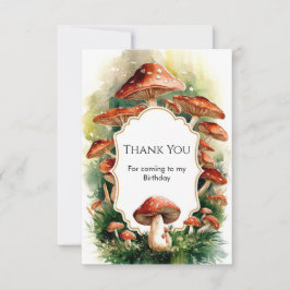 Betoverde Cottage Mushroom Verjaardag Bedankkaart