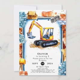 Betoverde Custom Construction Verjaardag Kaart