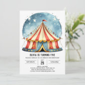 Betoverde Custom Magic Circus Verjaardag Kaart (Staand voorkant)