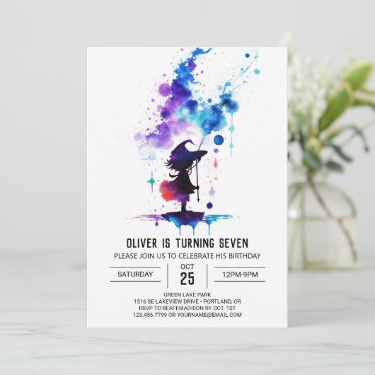 Betoverde Custom Wizardry Verjaardag Kaart (Staand voorkant)