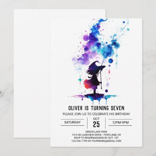 Betoverde Custom Wizardry Verjaardag Kaart (Voorkant / Achterkant)