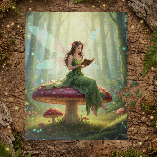 Betoverde Dag Elf Leest een Boek Puzzel