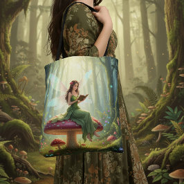 Betoverde Dag Fee Leest een Boek Tote Bag
