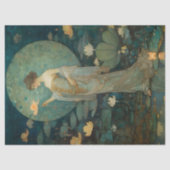 Betoverde Dame in een Magische Lotus Tuin Decoupag Tissuepapier (Voorkant)