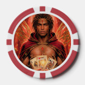 Betoverde Deck Muse Man in het Rood Poker Chips (Voorkant)