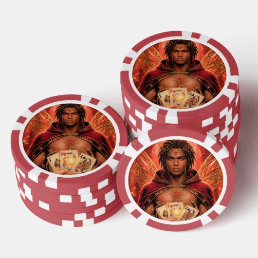 Betoverde Deck Muse Man in het Rood Poker Chips (Opstapeling)