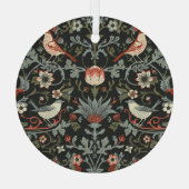 Betoverde donkere bloemvogels glas ornament (Achterkant)