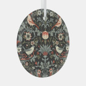 Betoverde donkere bloemvogels glas ornament (Voorkant Rechts)