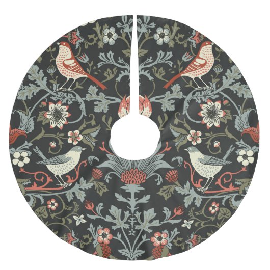 Betoverde donkere  bloemvogels kerstboom rok (Voorkant)