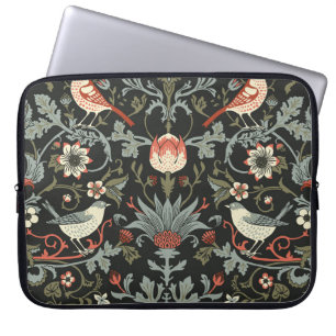 Betoverde donkere  bloemvogels laptop sleeve