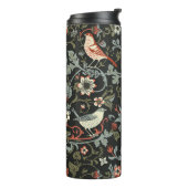 Betoverde donkere bloemvogels thermosbeker (Gedraaid links)