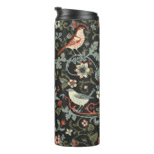 Betoverde donkere bloemvogels thermosbeker (Geroteerd rechts)