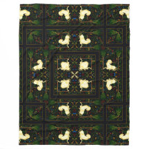 Betoverde donkere eenhoorn tuin quilt