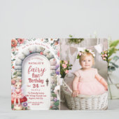 Betoverde Doorway Fairy Eerste Verjaardagsfeestfot Kaart (Staand voorkant)