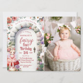 Betoverde Doorway Fairy Eerste Verjaardagsfeestfot Kaart (Voorkant)