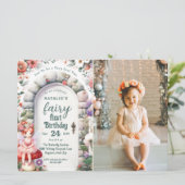 Betoverde Doorway Fairy Eerste Verjaardagsfeestfot Kaart (Staand voorkant)