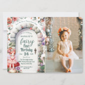 Betoverde Doorway Fairy Eerste Verjaardagsfeestfot Kaart (Voorkant)