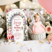 Betoverde Doorway Fairy Eerste Verjaardagsfeestfot Kaart