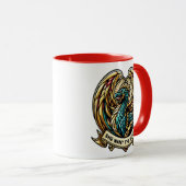 Betoverde Dragon Stain Glass Design Mok (Voorkant rechts)