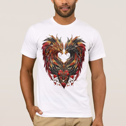 Betoverde Dragon Stain Glass Design T-shirt (Voorkant)