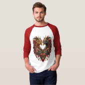 Betoverde Dragon Stain Glass Design T-shirt (Voorkant volledig)