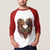 Betoverde Dragon Stain Glass Design T-shirt (Voorkant)