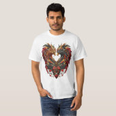 Betoverde Dragon Stain Glass Design T-shirt (Voorkant volledig)