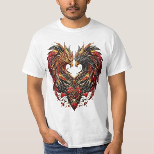 Betoverde Dragon Stain Glass Design T-shirt (Voorkant)