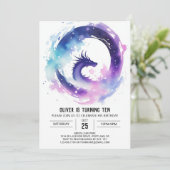 Betoverde Dragon Whimsy Verjaardag Kaart (Staand voorkant)