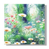Betoverde Dromerige Wildflower Garden Canvas Afdruk