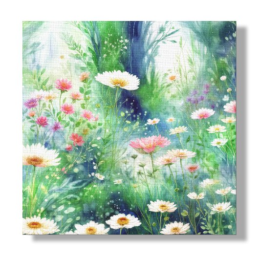 Betoverde Dromerige Wildflower Garden Canvas Afdruk