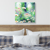 Betoverde Dromerige Wildflower Garden Canvas Afdruk (Insitu (Slaapkamer))