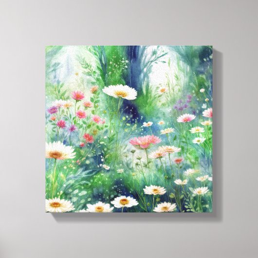 Betoverde Dromerige Wildflower Garden Canvas Afdruk (Voorkant)