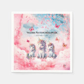 Betoverde Eenhoorn Baby shower Papieren servetten (Voorkant)