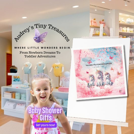 Betoverde Eenhoorn Baby shower Papieren servetten