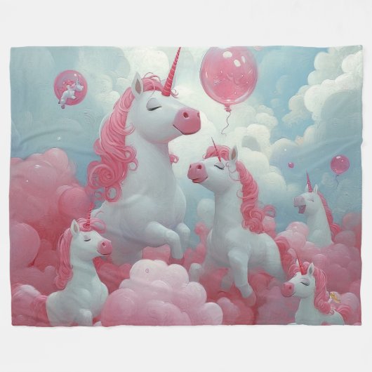Betoverde eenhoorn Dreamscape Fleece Deken (Voorkant (Horizontaal))