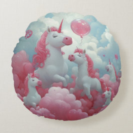 Betoverde eenhoorn Dreamscape Rond Kussen