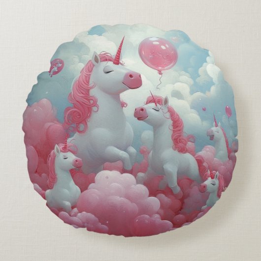 Betoverde eenhoorn Dreamscape Rond Kussen (Voorkant)