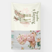 Betoverde Eenhoorn en Fairy Custom Photo Verjaarda Spandoek (Verticaal)