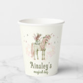Betoverde Eenhoorn en Sprookjesachtige Gepersonali Papieren Bekers (Voorkant)