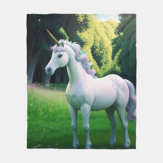 Betoverde Eenhoorn Fleece Deken (Voorkant)