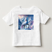 Betoverde Eenhoorn in een Snowy Fantasy Poster Kinder Shirts (Voorkant)