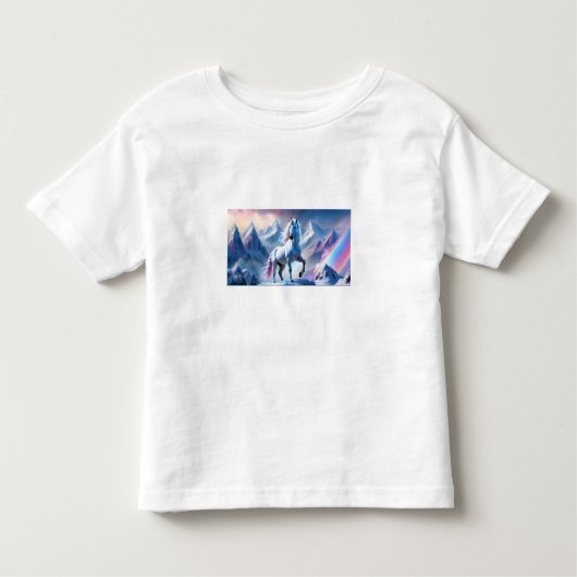 Betoverde Eenhoorn in een Snowy Fantasy Poster Peu Kinder Shirts (Voorkant)