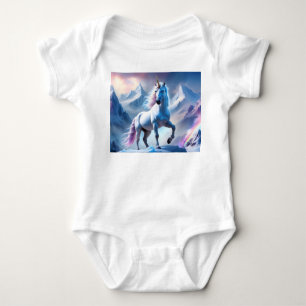 Betoverde Eenhoorn in een Snowy Fantasy Poster Romper